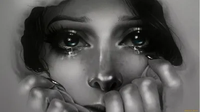 Девушка вся в слезах держит …» — создано в Шедевруме