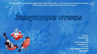 Проект для детей младшего дошкольного возраста 4-5 лет «Перелётные и з