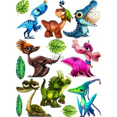 Картинки для торта Динозавры dinozavr016 печать на сахарной бумаге |  Edible-printing.ru