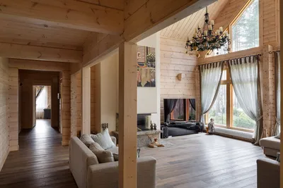 Интерьер деревянного дома +130 фото, современный дизайн интерьера -  ArtProducts