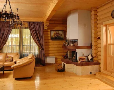 Гостиная в доме из бруса: дизайн интерьера гостиной в деревянном доме от  Holz House