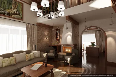 Современные идеи интерьера гостиной в деревянном доме – фото — Укрбио