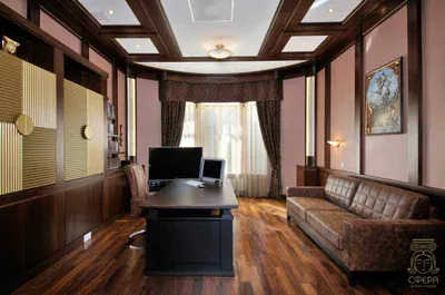 Современный домашний кабинет с панорамным видом ⋆ Студия дизайна элитных  интерьеров Luxury Antonovich Design