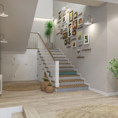 Дизайн интерьера и визуализация холла в частном доме в г.Ташкент - Работа  из галереи 3D Моделей