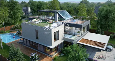 современный дизайн крыши дома с архитектурой открытых окон против голубого  неба Стоковое Изображение - изображение насчитывающей толь, место: 228883907