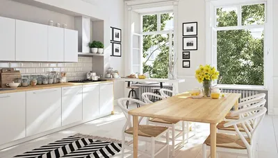 Дизайн интерьера: кухня-столовая в доме