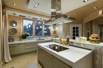 Кухня в загородном доме: интерьер и дизайн кухни-гостиной в загородном доме