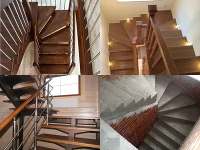 Монтаж лестниц в частном доме с разворотом на 180° и какую облицовку лучше  использовать