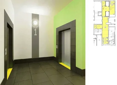 Дизайн подъезда - Дизайн холла жилого дома по ул.Пржевальского -  Общественные объекты - Дизайн интерьеров -