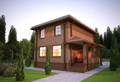 Готовый дизайн проект двухэтажного дома с крыльцом 03-98 🏠 | СтройДизайн