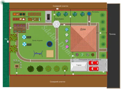 Ландшафтный дизайн участка 12 соток планировка участка с домом 12 соток