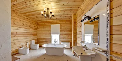Ванная комната в деревянном доме. - Компания ООО \"КостромаДом\"