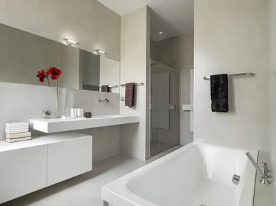 Современный интерьер ванной комнаты на даче | Идеи дизайна загородной ванной