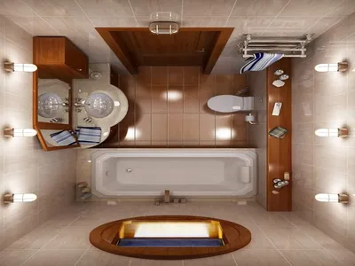 Идея современного дизайна ванной комнаты