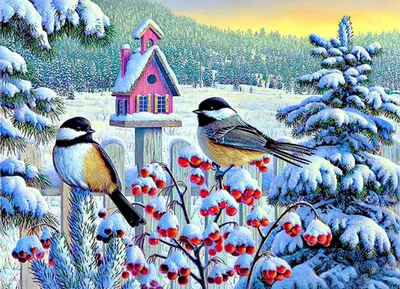 Помоги птицам зимой рисунок - 81 фото