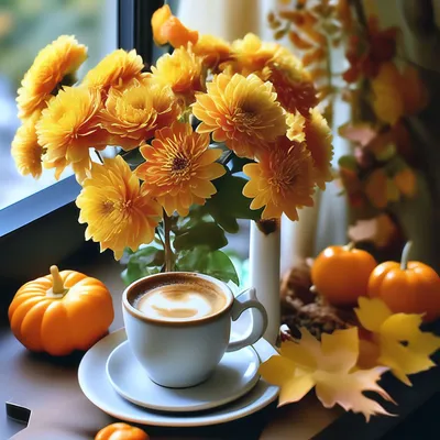 Доброе утро, осень,🥮 , кофе, …» — создано в Шедевруме