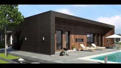 Проект двухэтажного деревянного дома 183,1 кв.м 9,9х15,1м с гаражом, двумя  эркерами