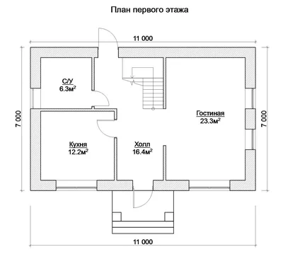 Проект одноэтажного дома с простой планировкой 120 кв м. | Arplans.ru -  проекты домов | Дзен