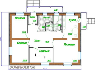 Проект одноэтажного деревянного дома 120 кв м с 3 спальнями | Arplans.ru -  проекты домов | Дзен