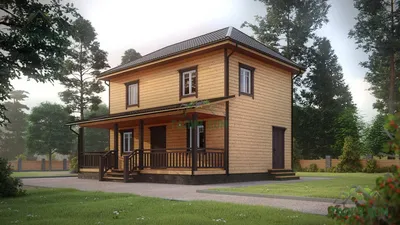 Проект загородного деревянного дома 6 на 9 из бруса