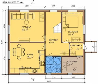 Двухэтажный дом для двух семей по 3-6 человек проект W-95 площадью 190 кв.м  в Воронеже