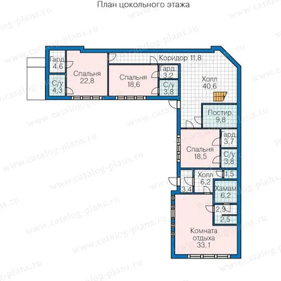 Каркасные дома: Z15 — Небольшой комфортный одноэтажный дом в форме буквы  «L» с тремя спальнями