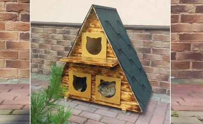 Уличный домик для кошки - Купить уличный домик для кошки на зиму