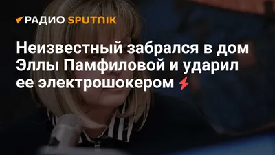 Злоумышленник вломился в дом Эллы Памфиловой и ударил ее электрошокером