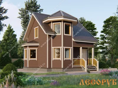 ⛪️ Проект одноэтажного дома из бруса 6х6 ОД03 цена под ключ в Москве и СПб