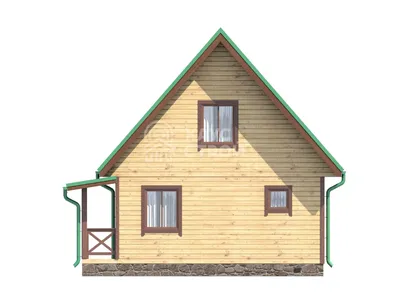Проект: Дом из бруса 6х8 с мансардой. 68 м2 – цена, характеристики,  комплектация