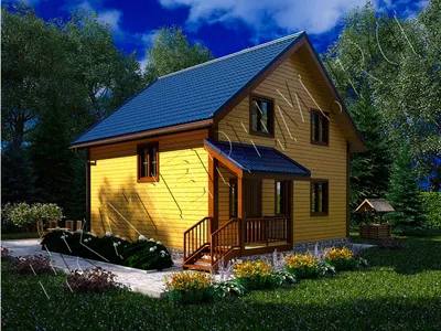 Строительство дома из клееного бруса по проекту Турку под ключ, цена на  коттедж Турку в Holz House