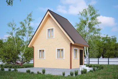 Проект дома из бруса 8,5 на 8 с мансардой в Екатеринбурге | Проект  деревянного дома Н-17 - 1 083 000 рублей - Екатерем