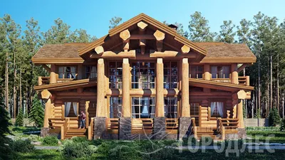 Дизайн рубленного дома из кедра - гостиная