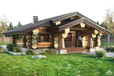 Дизайн рубленного дома из кедра