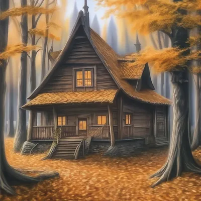 Деревянный дом осень сказки децтво …» — создано в Шедевруме