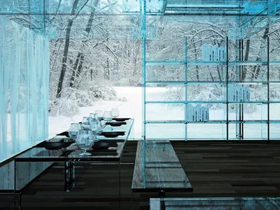 Дома с прозрачными фасадами из стекла - элегантное решение