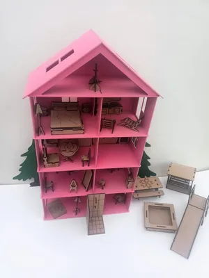 Сборный деревянный домик для маленькой куклы LOL с набором мебели купить в  Украине | 3Д БРТ