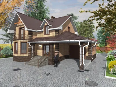 Проект мансардного дома на 3 спальни с гаражом | Курск | Архитектурное бюро  «Домой»