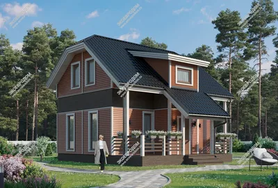 Проект небольшого мансардного дома без гаража MAK 3 купить в Минске на  Territoria.by