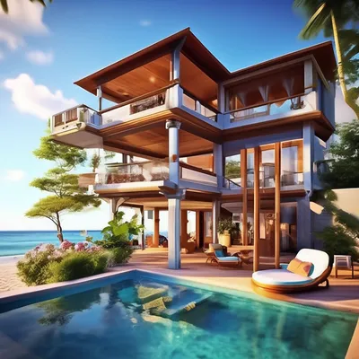 Дом мечты двух этажный дом у моря…» — создано в Шедевруме
