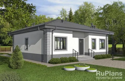 Проект одноэтажного кирпичного дома №21 с тремя спальнями до 100 кв м -  АРХИПРОЕКТ.РФ