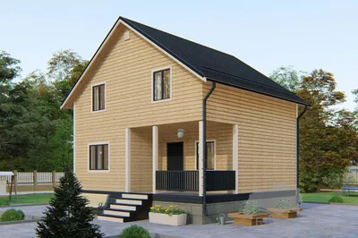 Проект одноэтажного дома с террасой до 100 кв.м