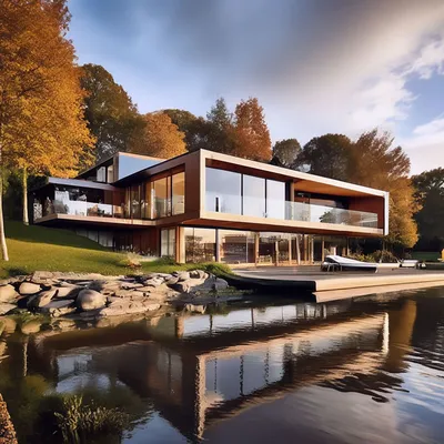 Интерьер дома 370 м² на берегу реки | AD Magazine