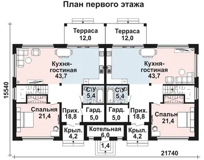 Проект дома с двумя кухнями до 120 кв.м. и большой верандой | Архитектурное  бюро \"Беларх\" - Авторские проекты планы домов и коттеджей