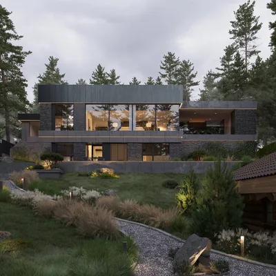Дом на склоне горы – это настоящая архитектурная жемчужина среди леса –  Недвижимость