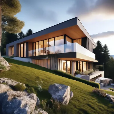 Проект дома на склоне: изысканный альпийский стиль в средней полосе России  – arch-buro.com