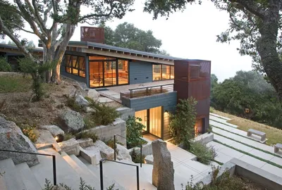 Лесной дом на склоне в США 3 - Блог \"Частная архитектура\" | Построить дом,  Дом, Архитектура домов