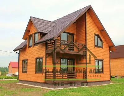Дом из бруса 140х140 мм в 1,5 этажа с отделкой в Московской области,  строительство