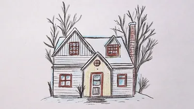 How to draw a house step by step easy | Simple drawings - YouTube