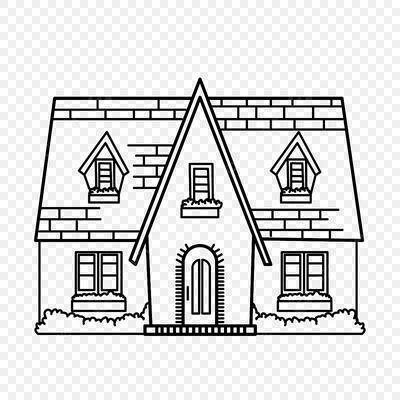 иллюстрация красивого здания дома PNG , прекрасный дом, мультфильм  иллюстрация, иллюстрация дома PNG картинки и пнг рисунок для бесплатной  загрузки
